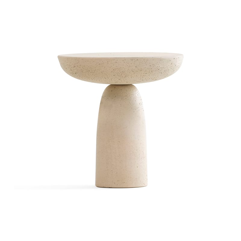 Mobilier - Tables basses - Table d\'appoint Olo pierre blanc beige / Ø 50 x H 47 cm - Béton ciré - Mogg - Ivoire (béton ciré) - Béton ciré