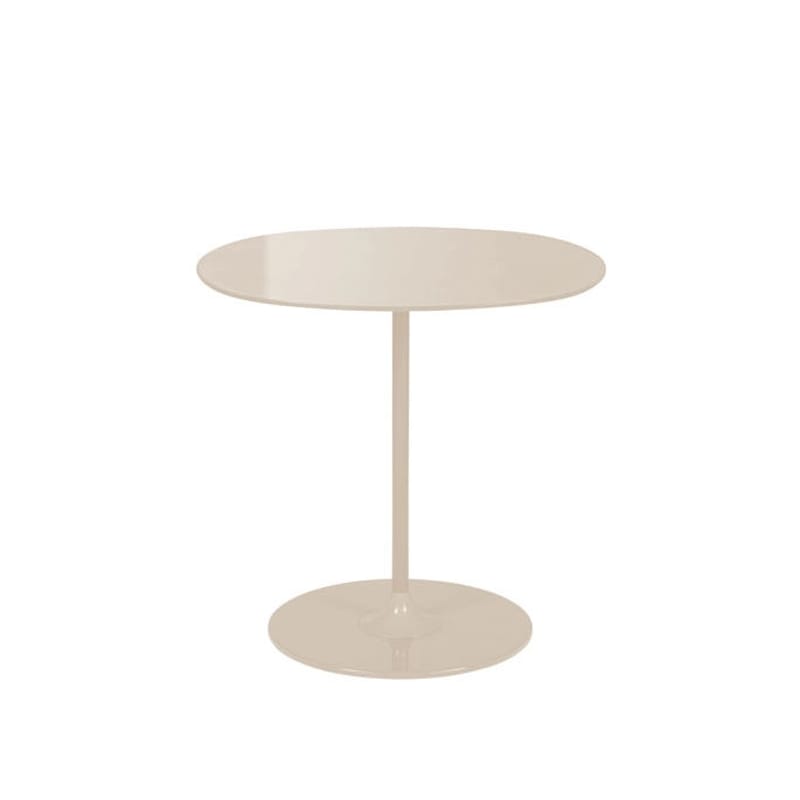 Mobilier - Tables basses - Table d\'appoint Thierry verre blanc / 45 x 45 x H 45 cm - Verre - Kartell - Blanc - Acier peint, Verre trempé