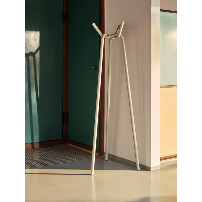 Porte-Manteau Wink Design Métal Blanc - 60x18x3cm - Crochets Chromés - Fixation Murale Incluse