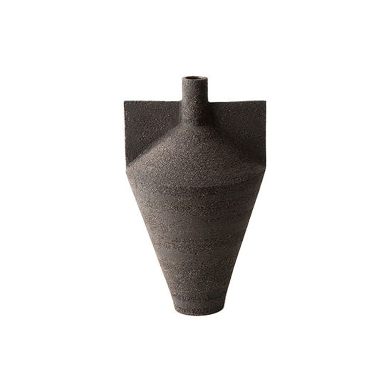 Décoration - Vases - Soliflore Jana céramique noir / Ø 20 x H 35,5 cm - brut - Cappellini - Ø 20 x H 35,5 cm / Noir - Céramique brute