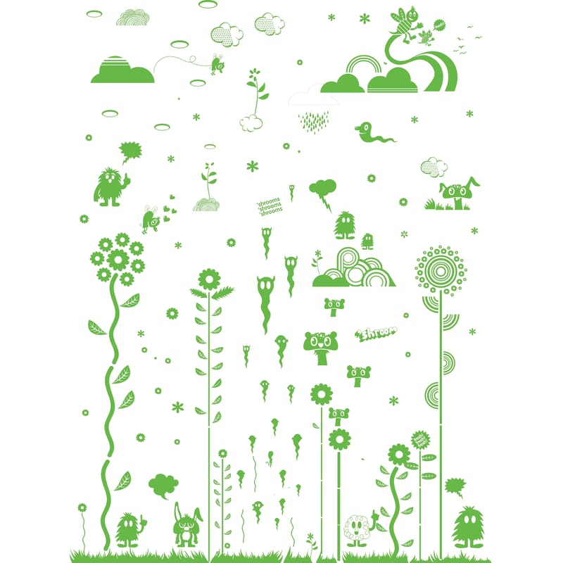 Décoration - Stickers, papiers peints & posters - Sticker Mushroom Forest Green plastique papier vert - Domestic - Vert - Vinyle