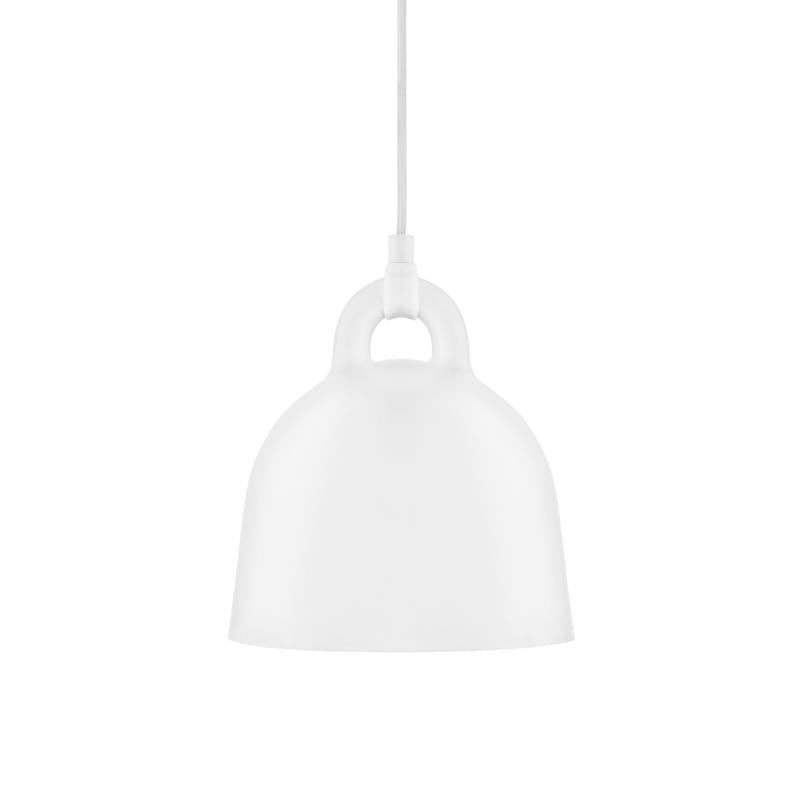 Luminaire - Suspensions - Suspension Bell métal blanc / Extra small Ø 22 cm - Normann Copenhagen - Blanc mat & Int. Blanc - Aluminium