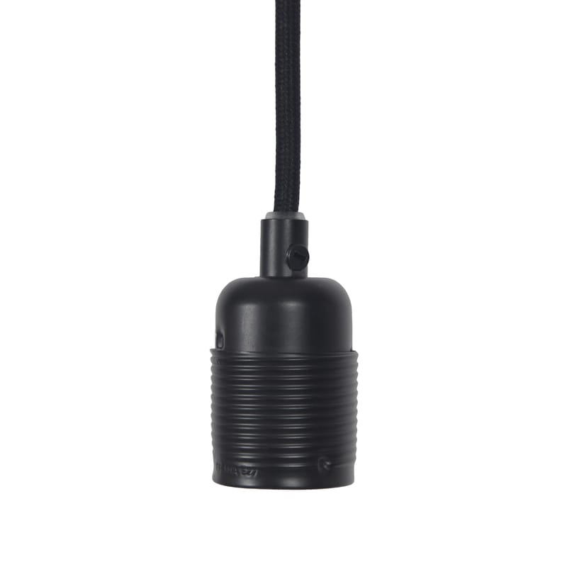 Luminaire - Suspensions - Suspension Frama Kit tissu noir / Set câble & Douille E27 - Frama  - Noir mat / Câble noir - Métal peint, Tissu