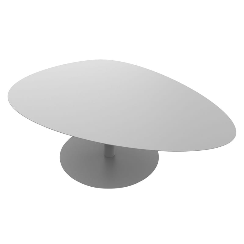 Mobilier - Tables basses - Table basse Galet XL métal gris / INDOOR - 80 x 120 - H 38,7 cm - Matière Grise - Gris - Acier
