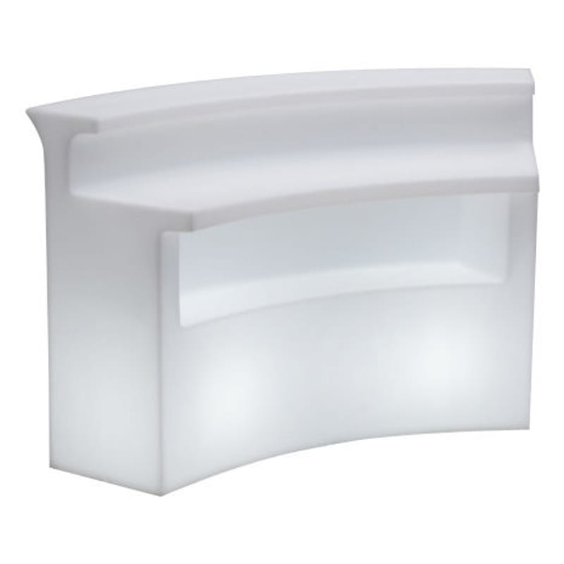 Mobilier - Mange-debout et bars - Bar lumineux Break Bar plastique blanc / L 175 cm - Slide - Blanc - Polyéthylène recyclable rotomoulé