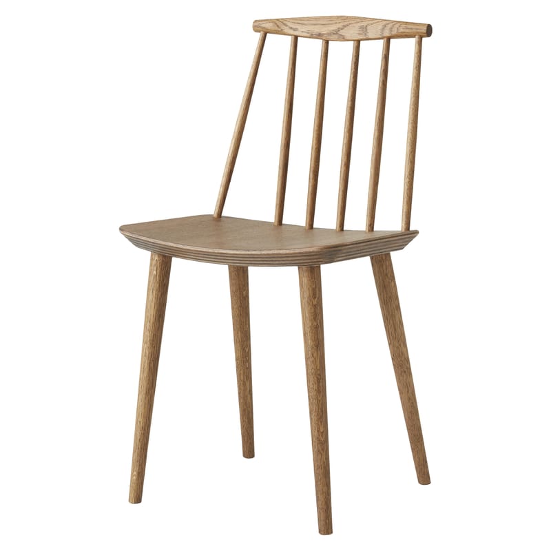 Mobilier - Chaises, fauteuils de salle à manger - Chaise J77 bois naturel / Réédition années 60 - Hay - Chêne foncé huilé - Chêne massif, Placage de chêne