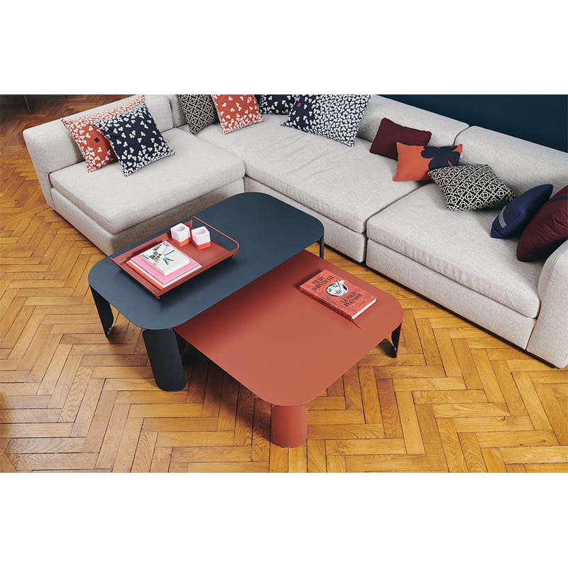Red metal shop coffee table