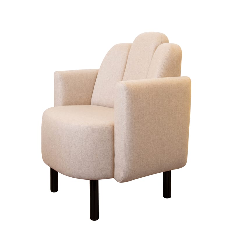 Möbel - Lounge Sessel - Gepolsterter Sessel Martine textil beige / Stoff - Maison Sarah Lavoine - Beige - Flanellstoff, Holz, lackierter Stahl, Schaumstoff