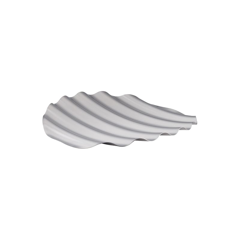 Table et cuisine - Corbeilles, centres de table - Plateau Wave gris argent métal / Ø 50 cm - Muuto - Acier - Acier