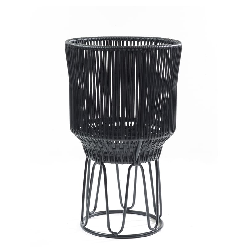 Outdoor - Vasi e Piante - Portavaso Circo 2 materiale plastico nero / Ø 40 x H 68 cm - ames - Nero / Struttura nera - Acciaio galvanizzato termolaccato, Fili in PVC riciclato