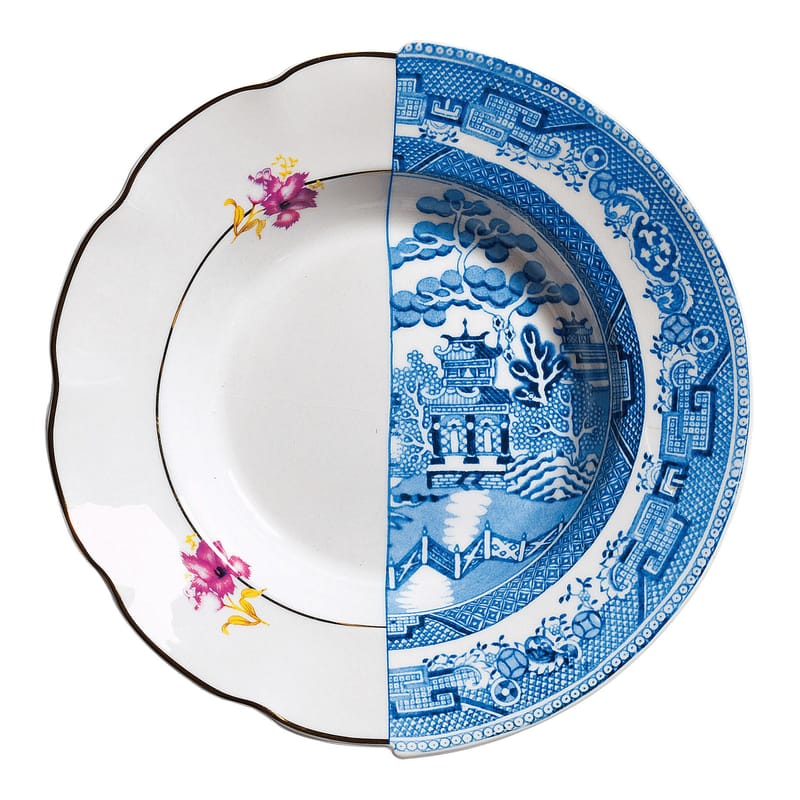 Tableware - Plates - Hybrid Fillide Soup plate ceramic multicoloured Ø 25,4 cm - Seletti - Fillide - China