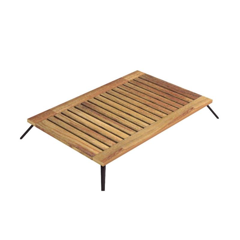 Mobilier - Tables basses - Table basse Welcome bois naturel / 139 x 83 cm - Teck - Unopiu - 139 x 83 cm / Teck - Aluminium, Teck