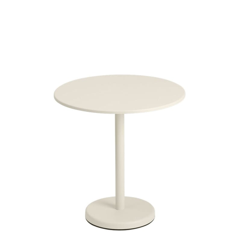 Jardin - Tables de jardin - Table ronde Linear Café métal blanc / Ø 70 cm - Muuto - Blanc - Acier