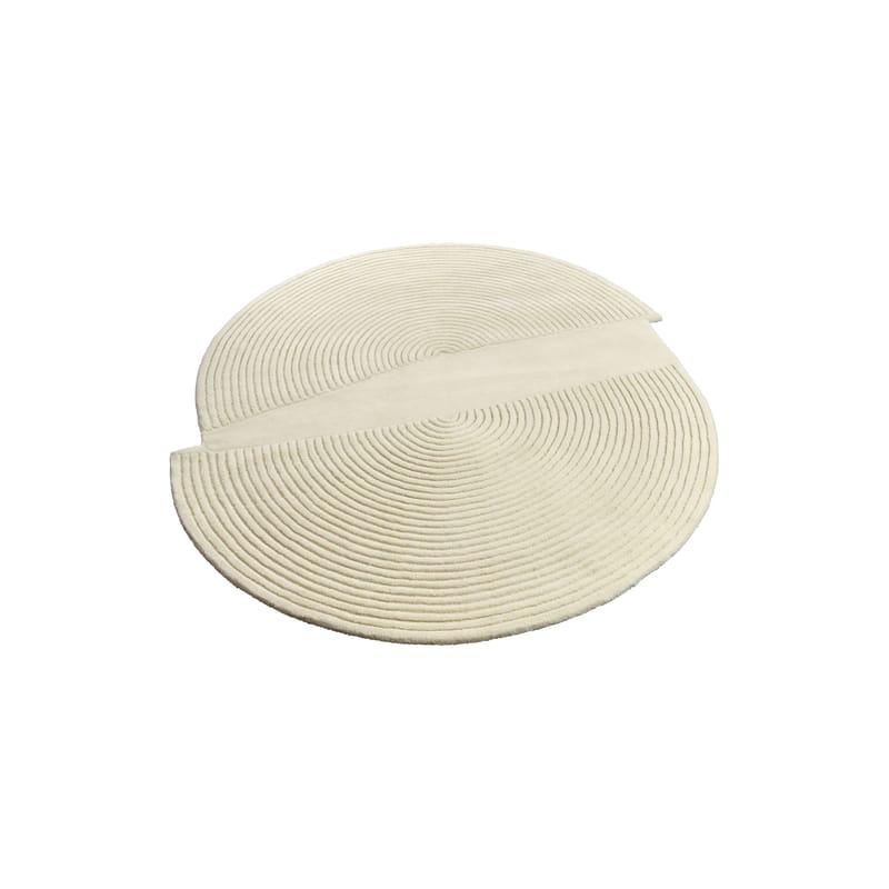Décoration - Tapis - Tapis Zen Split  beige / 157 x 180 cm - Fait main - Bolia - Crème - Coton, Laine