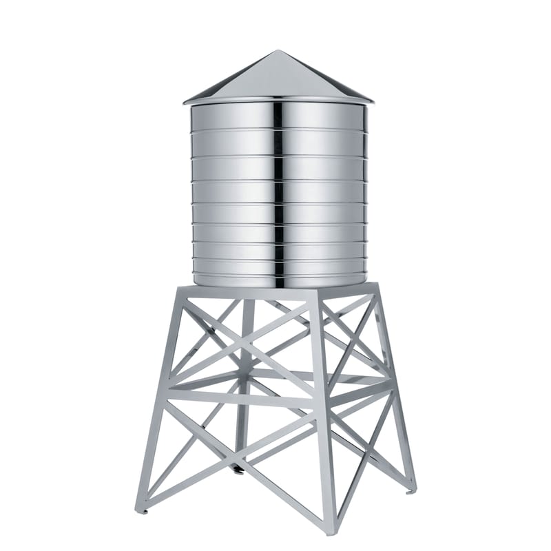 Table et cuisine - Boîtes et conservation - Boîte Water Tower métal - Alessi - Acier / Pot acier - Acier inoxydable