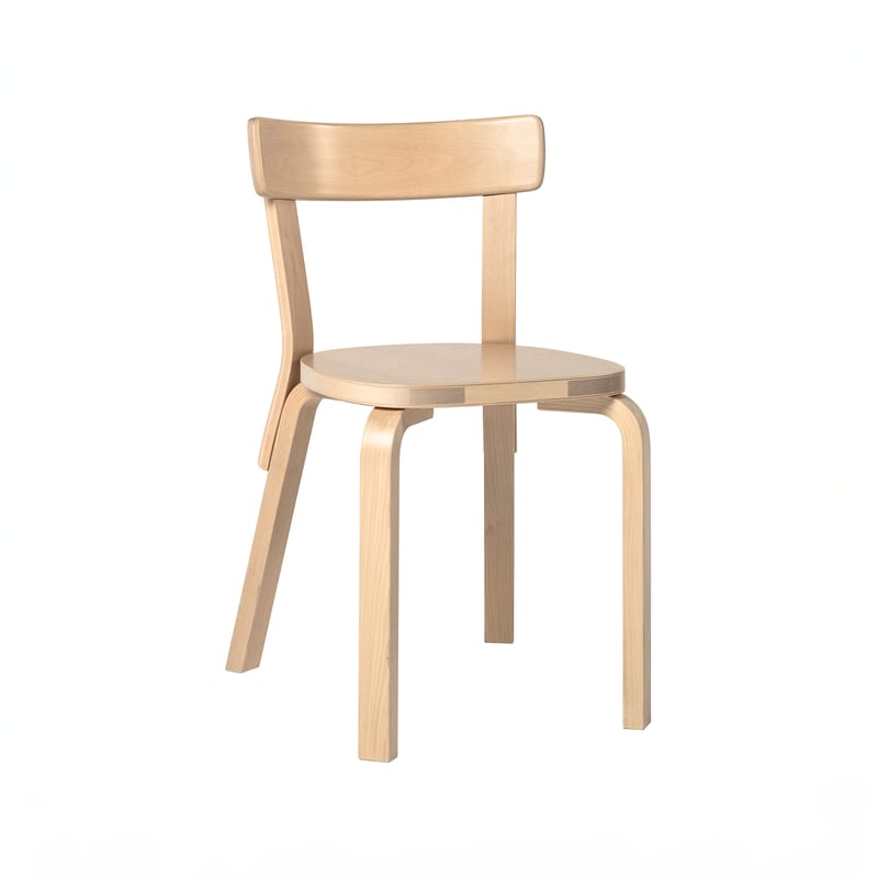 Mobilier - Chaises, fauteuils de salle à manger - Chaise 69 bois naturel / Alvar Aalto, 1935 - ARTEK - Bouleau naturel - Contreplaqué de bouleau, Lamellé-collé de bouleau