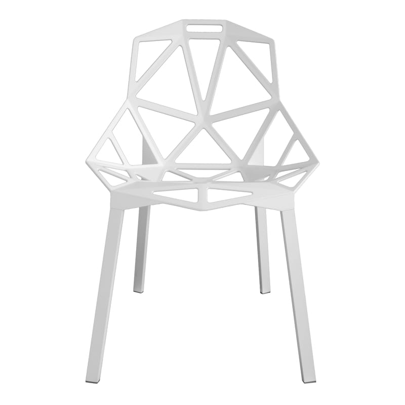 Mobilier - Chaises, fauteuils de salle à manger - Chaise empilable Chair One métal blanc / Konstantin Grcic, 2003 - Magis - Blanc / Pieds blancs - Aluminium verni, Fonte d\'aluminium vernie