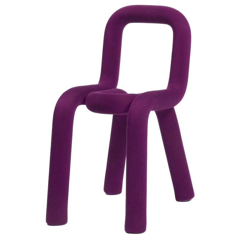 Mobilier - Chaises, fauteuils de salle à manger - Chaise rembourrée Bold tissu violet - Moustache - Violet - Acier, Mousse, Tissu