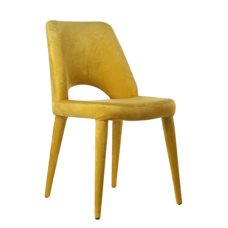 Mobilier - Chaises, fauteuils de salle à manger - Chaise rembourrée Holy tissu jaune / Velours - Pols Potten - Jaune - Mousse, Velours