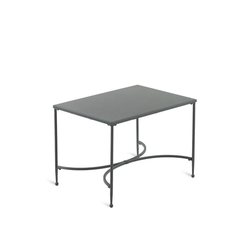 Möbel - Couchtische - Couchtisch Toscana metall grau schwarz / Eisen - 52 x 38 x H 38 cm - Unopiu - Graphitgrau - Eisen, galvanisiert