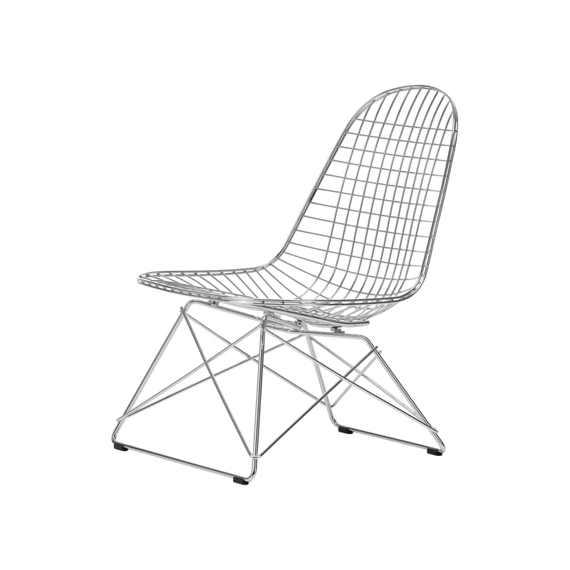 Mobilier - Fauteuils - Fauteuil lounge Wire Chair LKR argent métal / Charles & Ray Eames, 1951 - Vitra - Chromé - Acier chromé