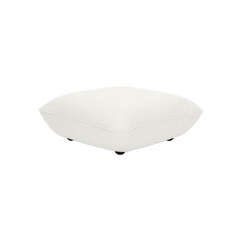 Mobilier - Canapés - Pouf Sumo tissu blanc beige / 108 x 108 cm - Fatboy - Blanc Calcaire - ABS, Mousse recyclée, Polypropylène, Tissu
