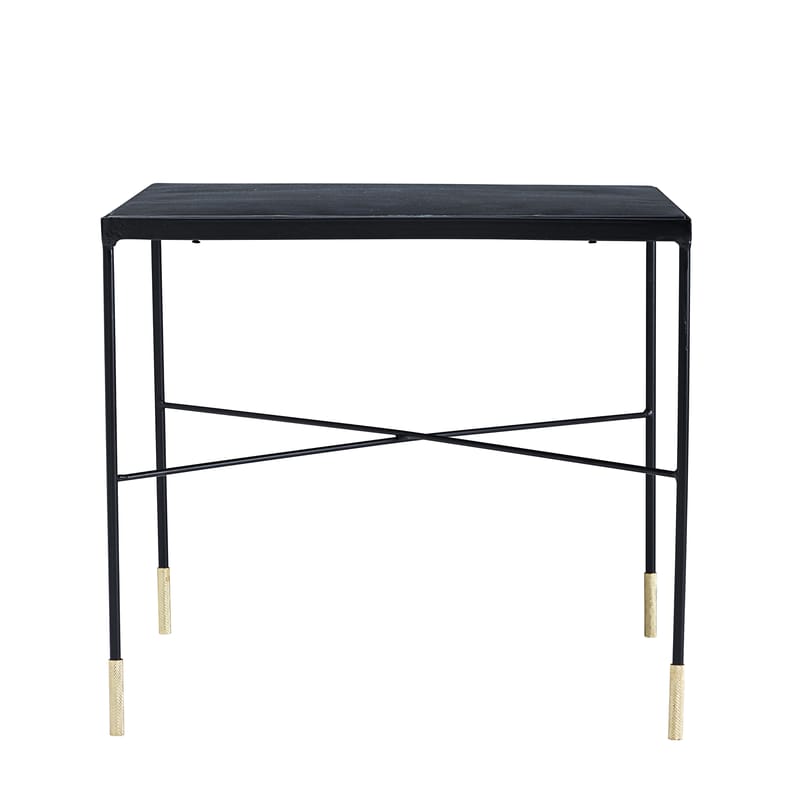 Mobilier - Tables basses - Table basse OX noir or métal / 50 x 50 x H 45 cm - House Doctor - Noir oxydé / Laiton - Fer