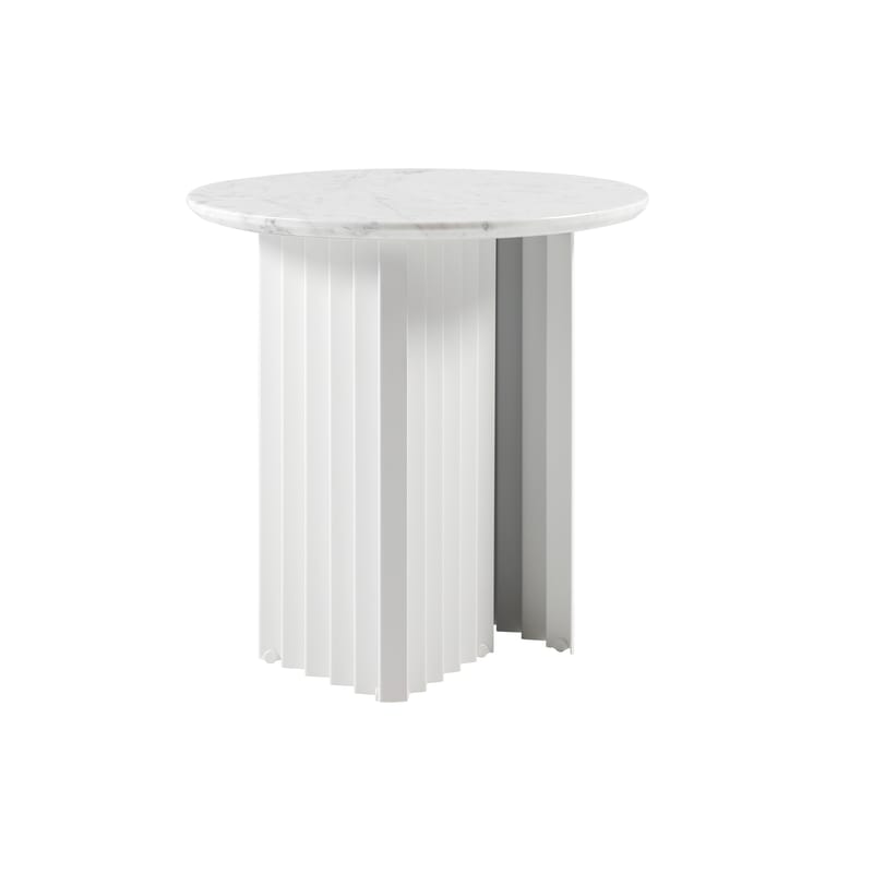 Mobilier - Tables basses - Table basse Plec pierre blanc / Marbre - Ø 50 x H 50 cm - RS BARCELONA - Blanc - Acier, Marbre