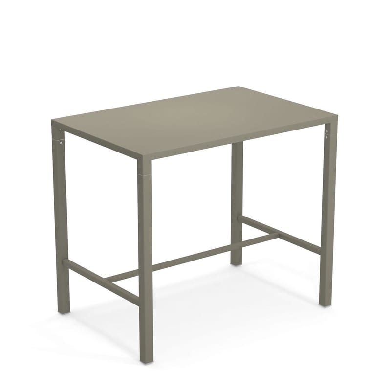 Mobilier - Mange-debout et bars - Table haute Nova métal vert gris / 120 x 80 cm x H 105 cm - Emu - Gris-vert - Acier verni