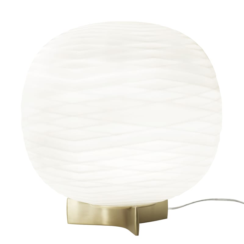 Lighting - Table Lamps - Gem Table lamp glass white gold / Blown glass - Foscarini - White / Gold - Aluminium, Blown glass