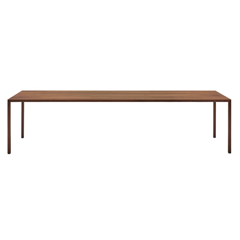 Mobilier - Tables - Table rectangulaire Tense Material bois naturel / 90 x 220 cm - Noyer - MDF Italia - Noyer - Acier, Panneau composite, Placage noyer massif