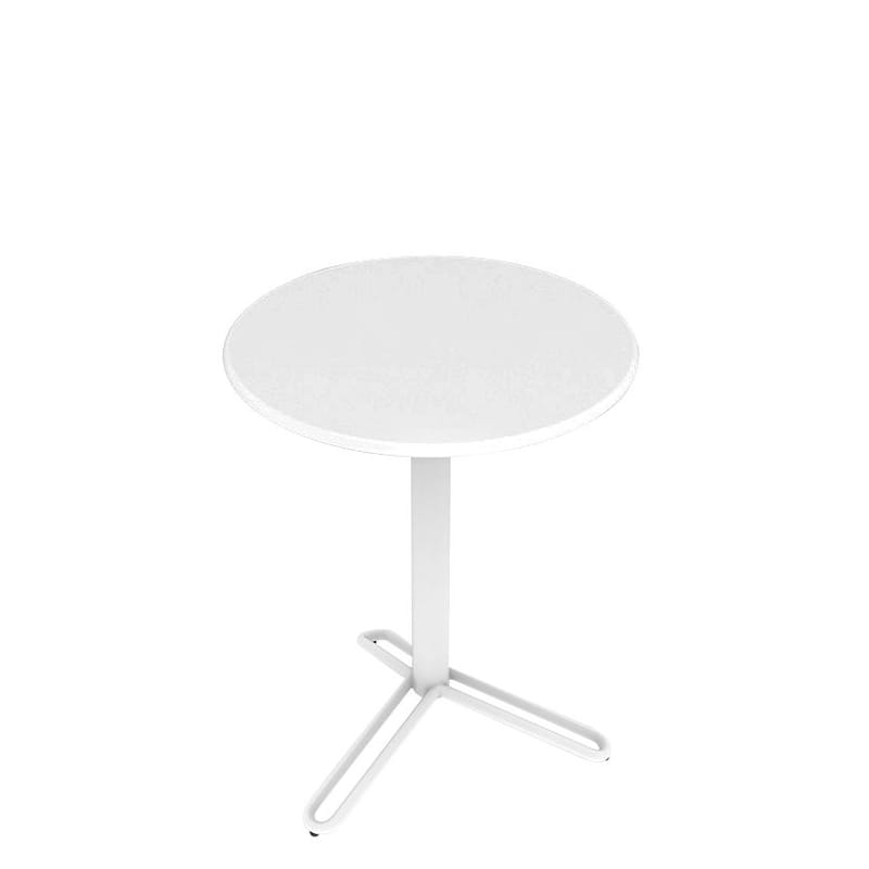 Jardin - Tables de jardin - Table ronde Huggy Bistro métal blanc / Ø 60 cm - Aluminium - Maiori - Blanc - Aluminium