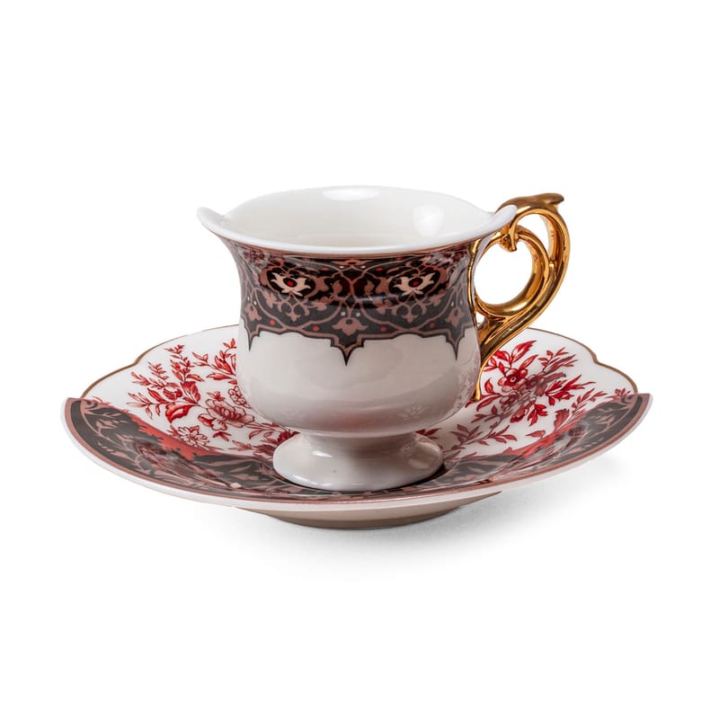 Table et cuisine - Tasses et mugs - Tasse à café Hybrid Sagala céramique multicolore / Set tasse à café + soucoupe - Seletti - Sagala - Porcelaine