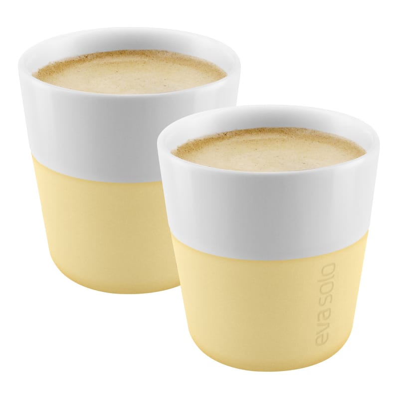 Table et cuisine - Tasses et mugs - Tasse à espresso  céramique jaune / Set de 2 - 80 ml - Eva Solo - Citron givré - Porcelaine, Silicone