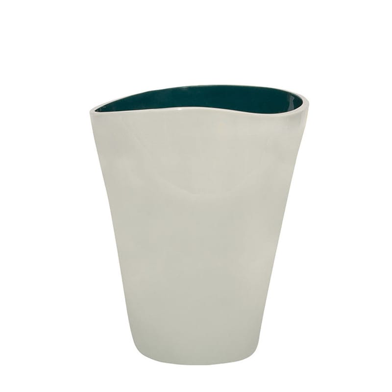 Décoration - Vases - Vase Double Jeu céramique blanc bleu / Large - H 29 cm - Maison Sarah Lavoine - Blanc cassé / Bleu Sarah - Céramique