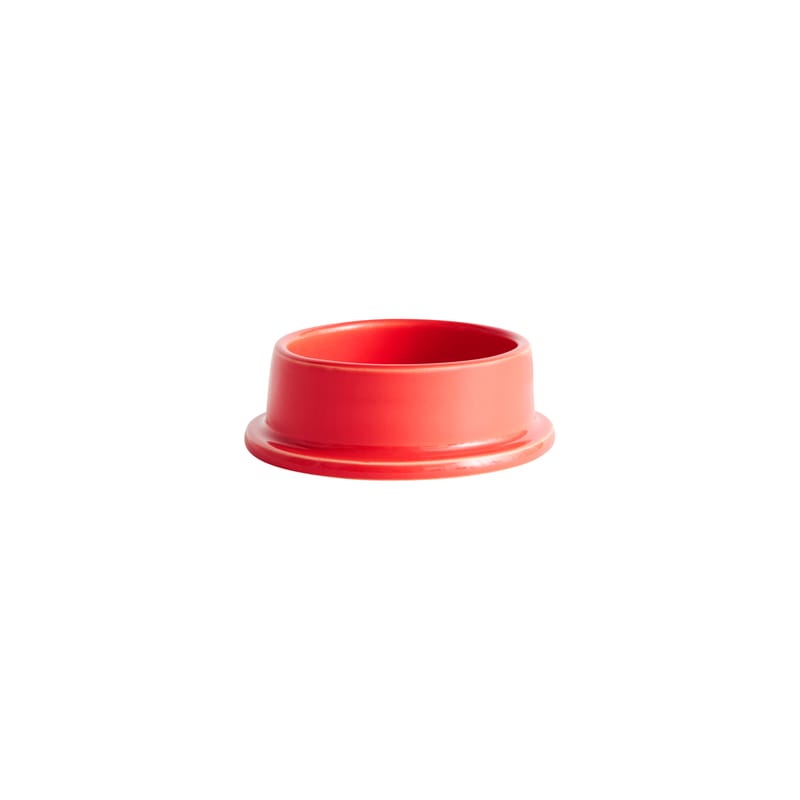 Décoration - Bougeoirs, photophores - Bougeoir Column Small céramique rouge / Pour bougie bloc - Ø 10 cm - Hay - Rouge chaud - Faïence