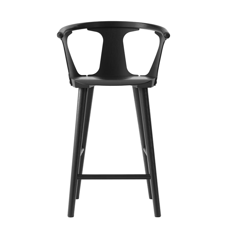 Mobilier - Tabourets de bar - Chaise de bar In Between SK7 bois noir / H 65 cm - Chêne - &tradition - Noir - Chêne massif laqué, Placage de chêne laqué