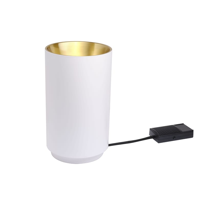 Luminaire - Lampadaires - Lampe à poser Tobo métal blanc / Ø 14 x H 24 cm - DCW éditions - Blanc - Acier, Laiton