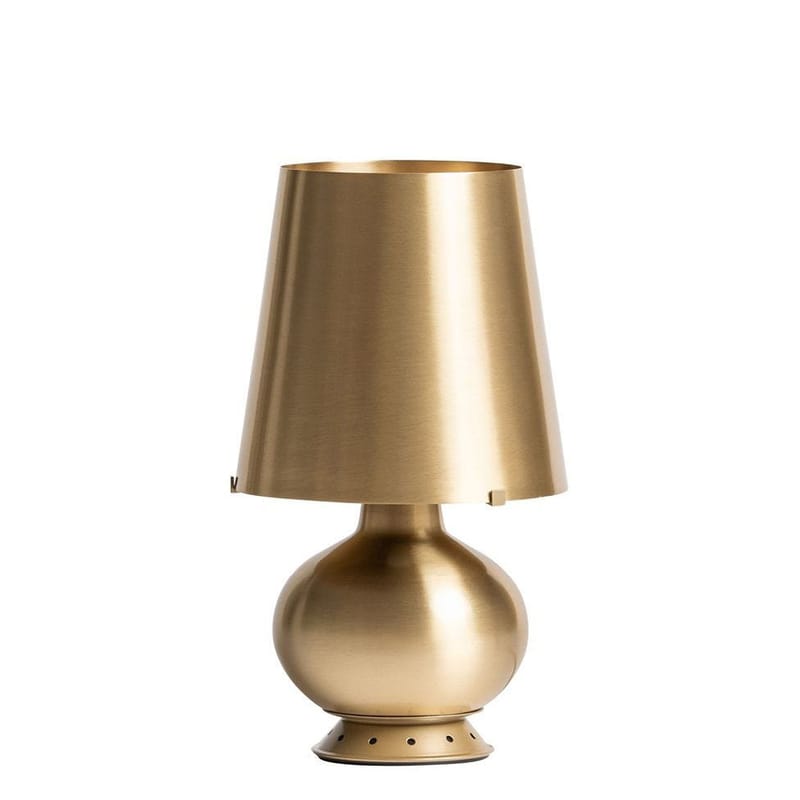 Luminaire - Lampes de table - Lampe de table Fontana Small métal or / H 34 cm - Laiton - Fontana Arte - Laiton satiné - Laiton satiné
