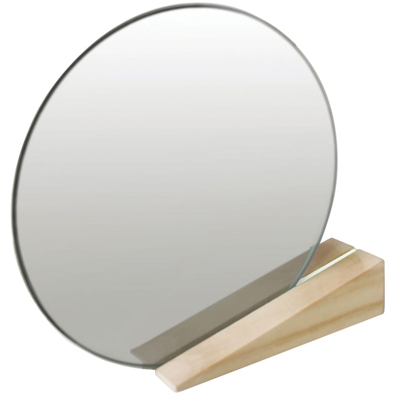 Décoration - Miroirs - Miroir à poser On the edge blanc bois naturel - Thelermont Hupton - Bois clair / Rainure blanche - Bois d\'accoya, Miroir
