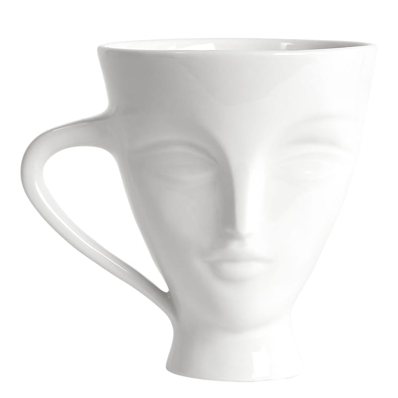 Table et cuisine - Tasses et mugs - Mug Giuliette céramique blanc / Décor en relief - Jonathan Adler - Giuliette - Porcelaine
