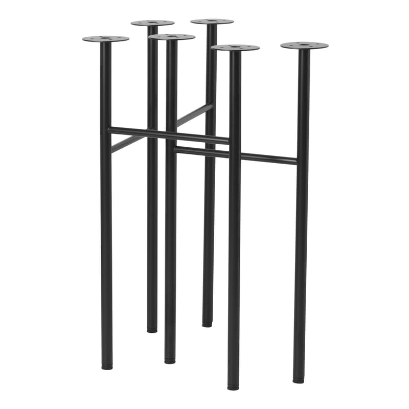 Mobilier - Bureaux - Paire de tréteaux Mingle Small métal noir / L 58 cm - Ferm Living - Noir - Métal laqué époxy