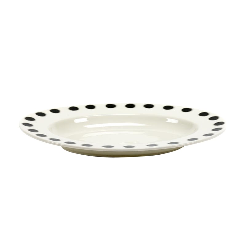 Table et cuisine - Plateaux et plats de service - Plat Pasta Pasta Medium céramique blanc noir / Pour pâtes - Porcelaine - 42 x 29 cm - Serax - Noir & blanc - Porcelaine