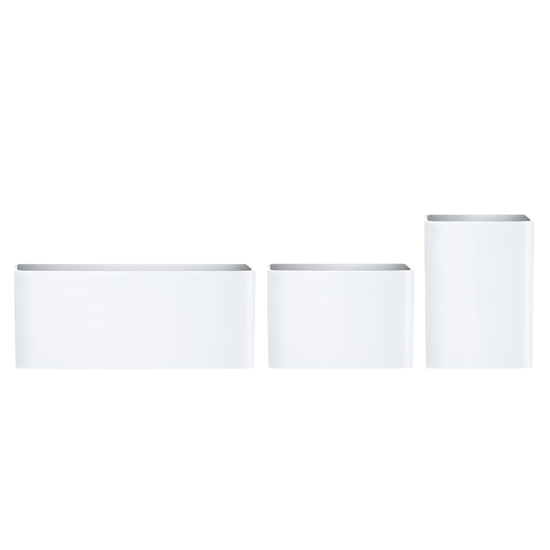 Décoration - Paniers et petits rangements - Pot  plastique blanc à suspendre / Pour étagères String - Set de 3 - String Furniture - Blanc - Plastique ABS