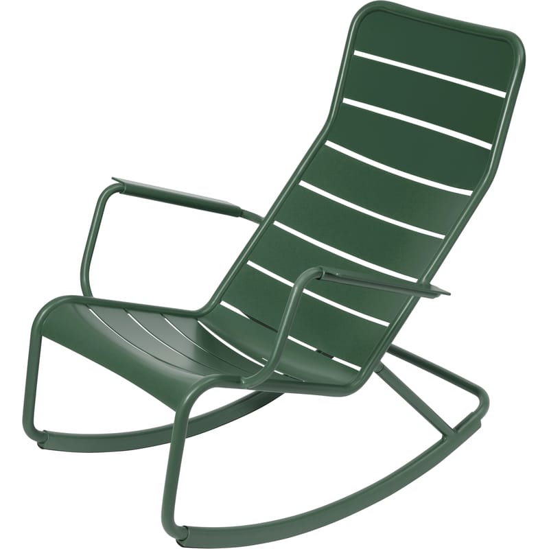 Mobilier - Fauteuils - Rocking chair Luxembourg métal vert / Aluminium - Fermob - Cédre - Aluminium laqué