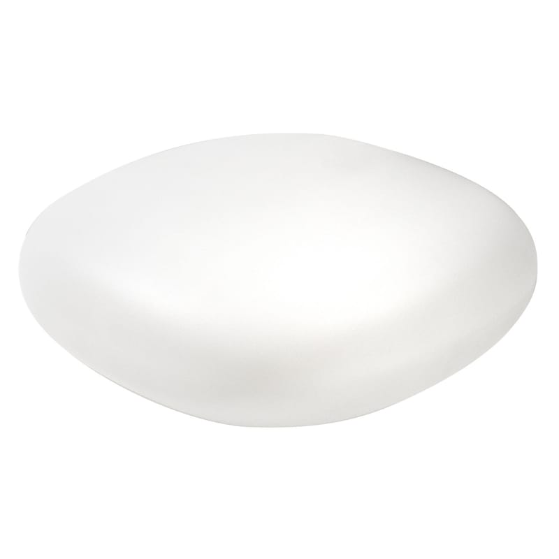 Mobilier - Tables basses - Table basse Chubby Low plastique blanc / Pouf - 85 x 75 x H 30 cm - Slide - Blanc - polyéthène recyclable