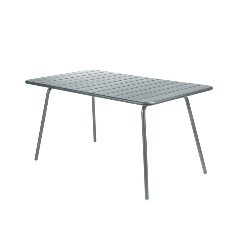 Jardin - Tables de jardin - Table rectangulaire Luxembourg métal gris / 6 personnes - 143 x 80 cm - Aluminium - Fermob - Gris orage - Aluminium laqué