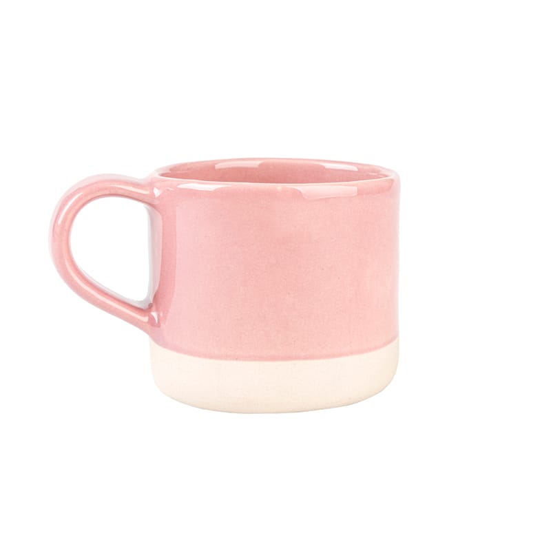Table et cuisine - Tasses et mugs - Tasse  céramique rose / Grès bicolore naturel - Au Printemps Paris - Rose / Bande naturelle - Grès
