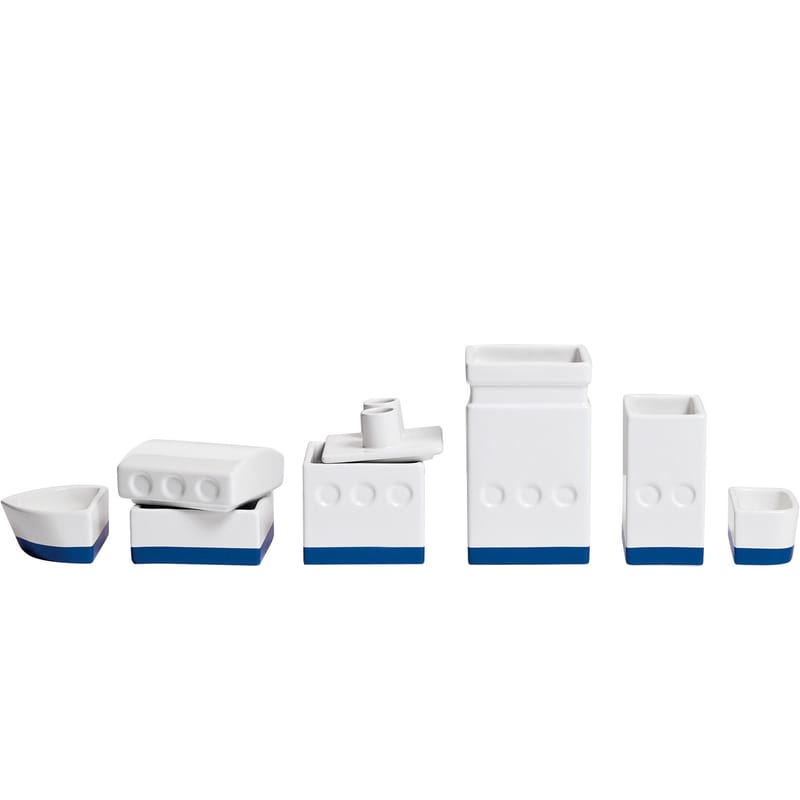 Décoration - Accessoires bureau - Boîte Le bateau céramique blanc / Set boîtes pour bureau - L 33 cm - Seletti - Blanc - Porcelaine