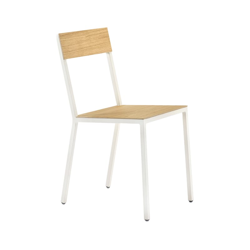 Mobilier - Chaises, fauteuils de salle à manger - Chaise Alu Wood bois naturel / Aluminium & chair - valerie objects - Blanc / Chêne - Aluminium, Chêne